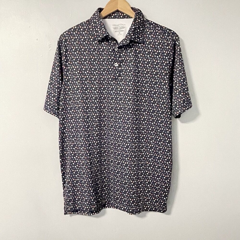 Straight Down Mens Performance Golf Polo Shirt Billiard Ball Print Warwick Hills
